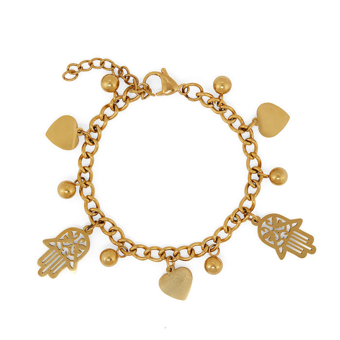Pulseira Corrente Pingente Coração