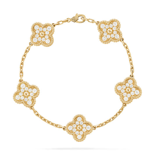Pulseira Trevo Onix Zircônia Rhina