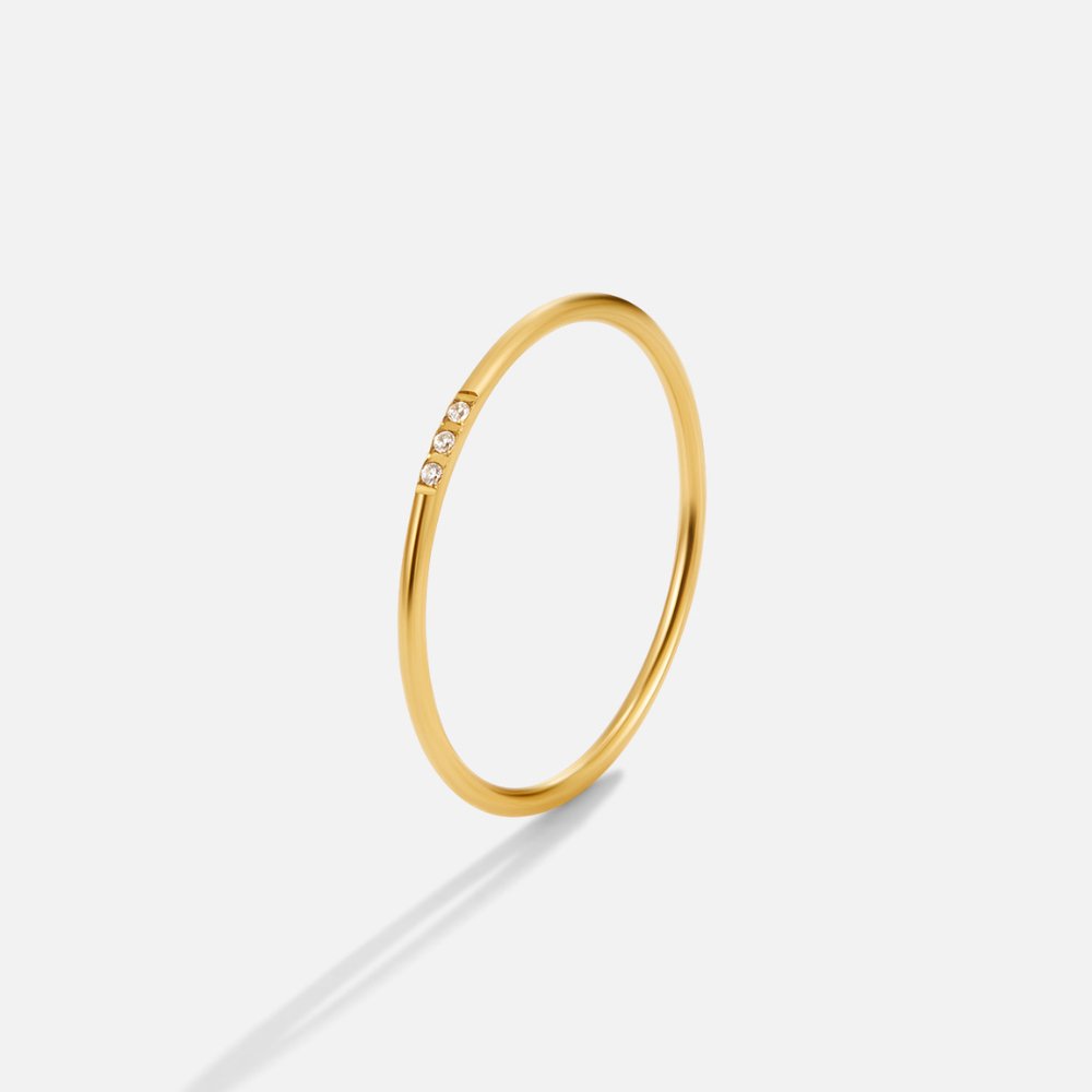 Anel Pontinhos de Zircônia Minimalista Nya
