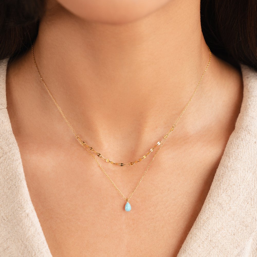 Colar Pedra Blue Thaty