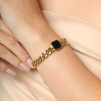 Pulseira Corrente Pedra Quadrada Thaliah