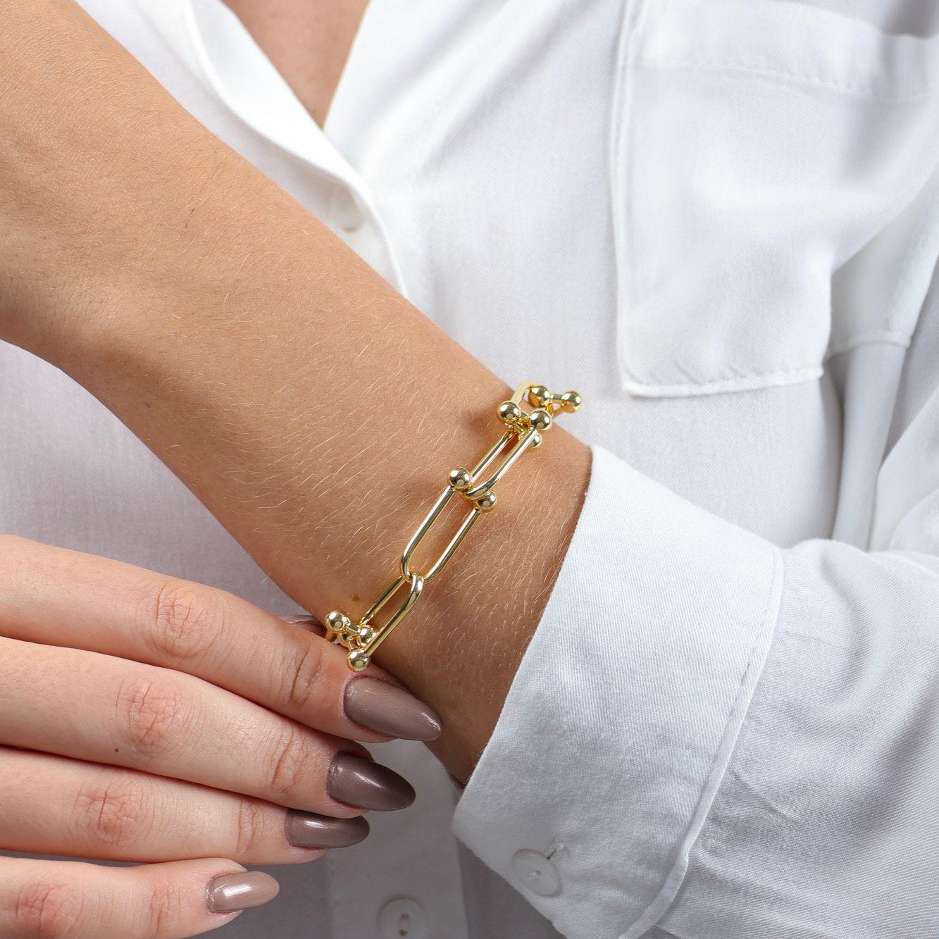 Pulseira de Elos Médios Inspiração Tiffany