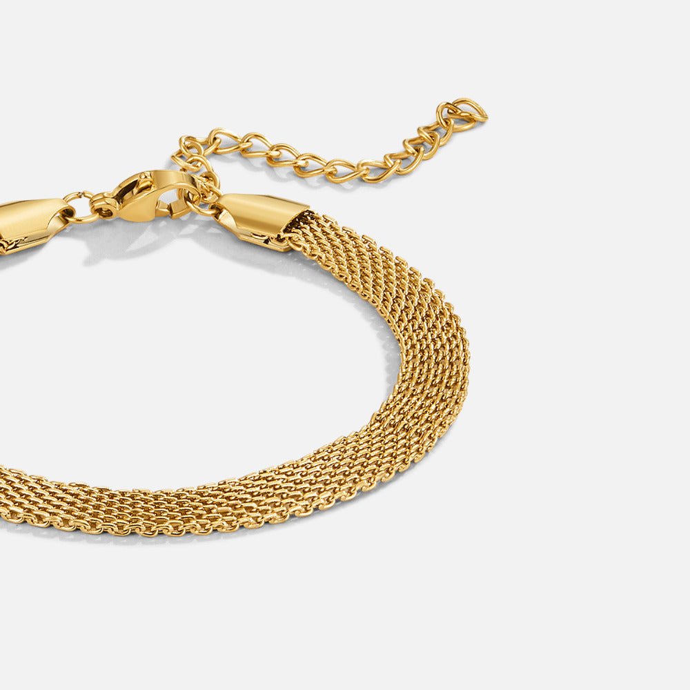 Pulseira Molly Mesh Banhado em Ouro 18k