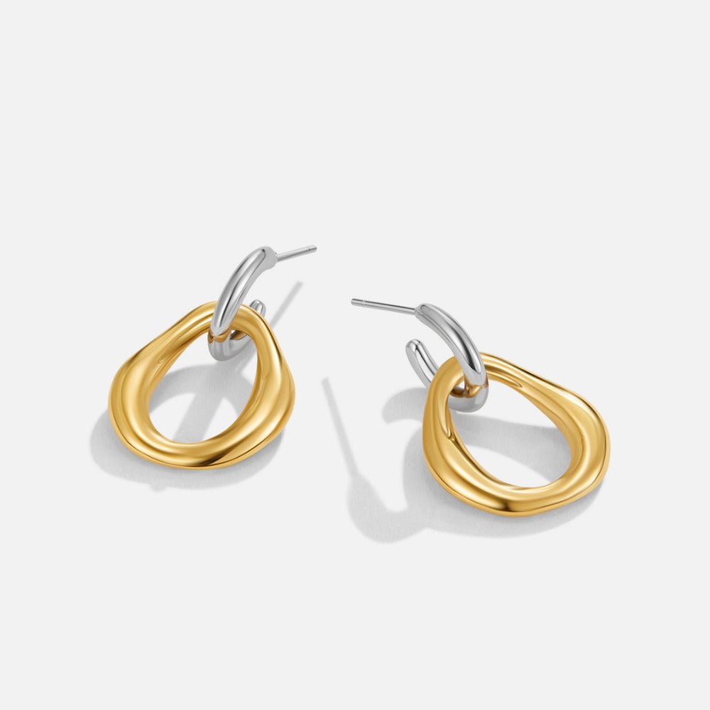 Brincos de Argola Duo Banhado em Ouro 18k e Prata