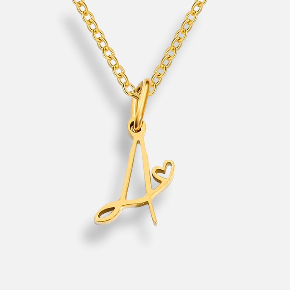 Colar Inicial Coração Banhado em Ouro 18k