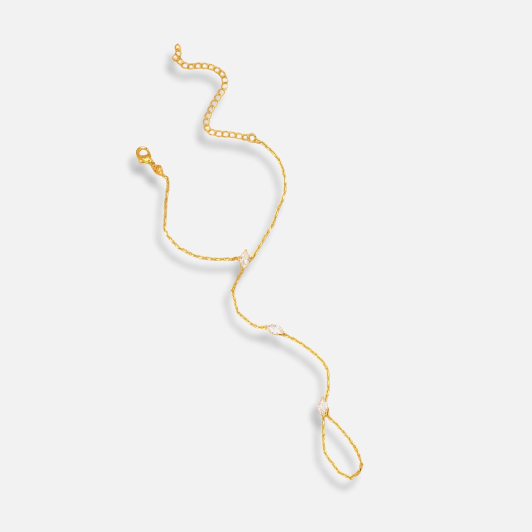 Pulseira de Mão Zircônia Banhado em Ouro 18k