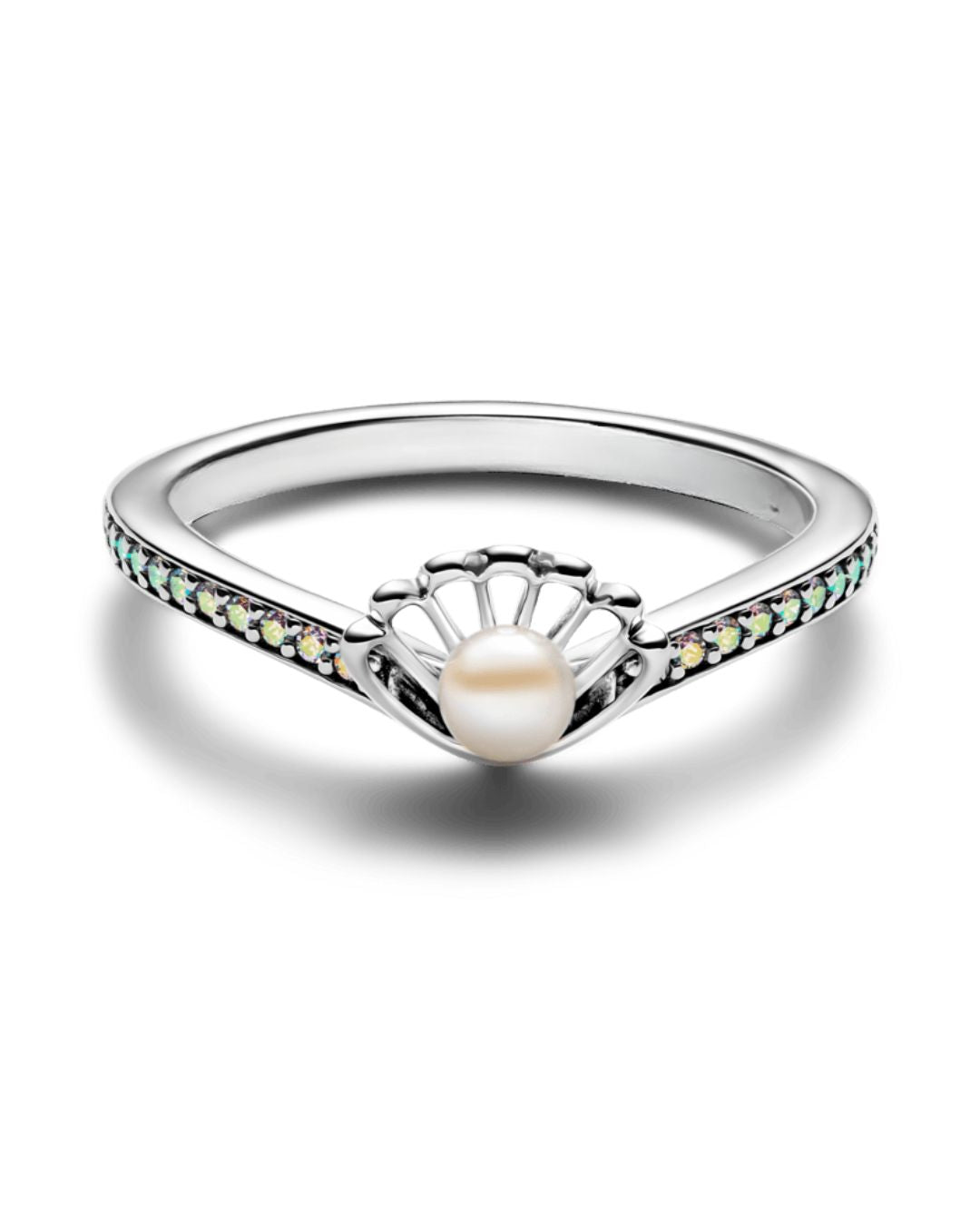 Anel Disney Concha Com Pérola Da Ariel