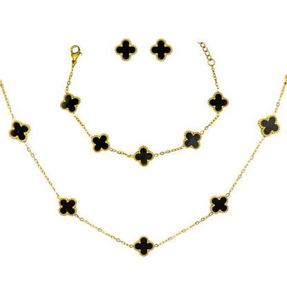Conjunto Van Cleef Banhado em Ouro 18k