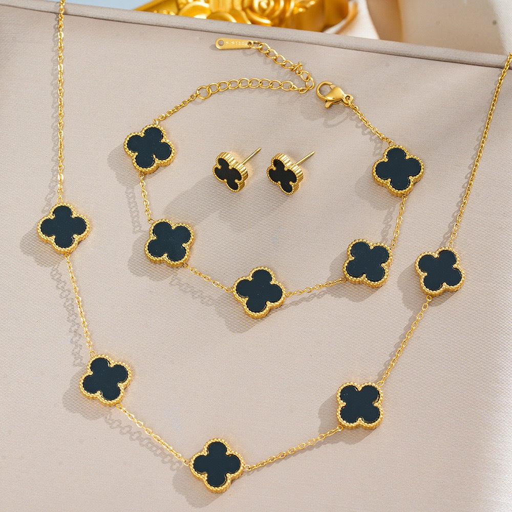 Conjunto Van Cleef Banhado em Ouro 18k