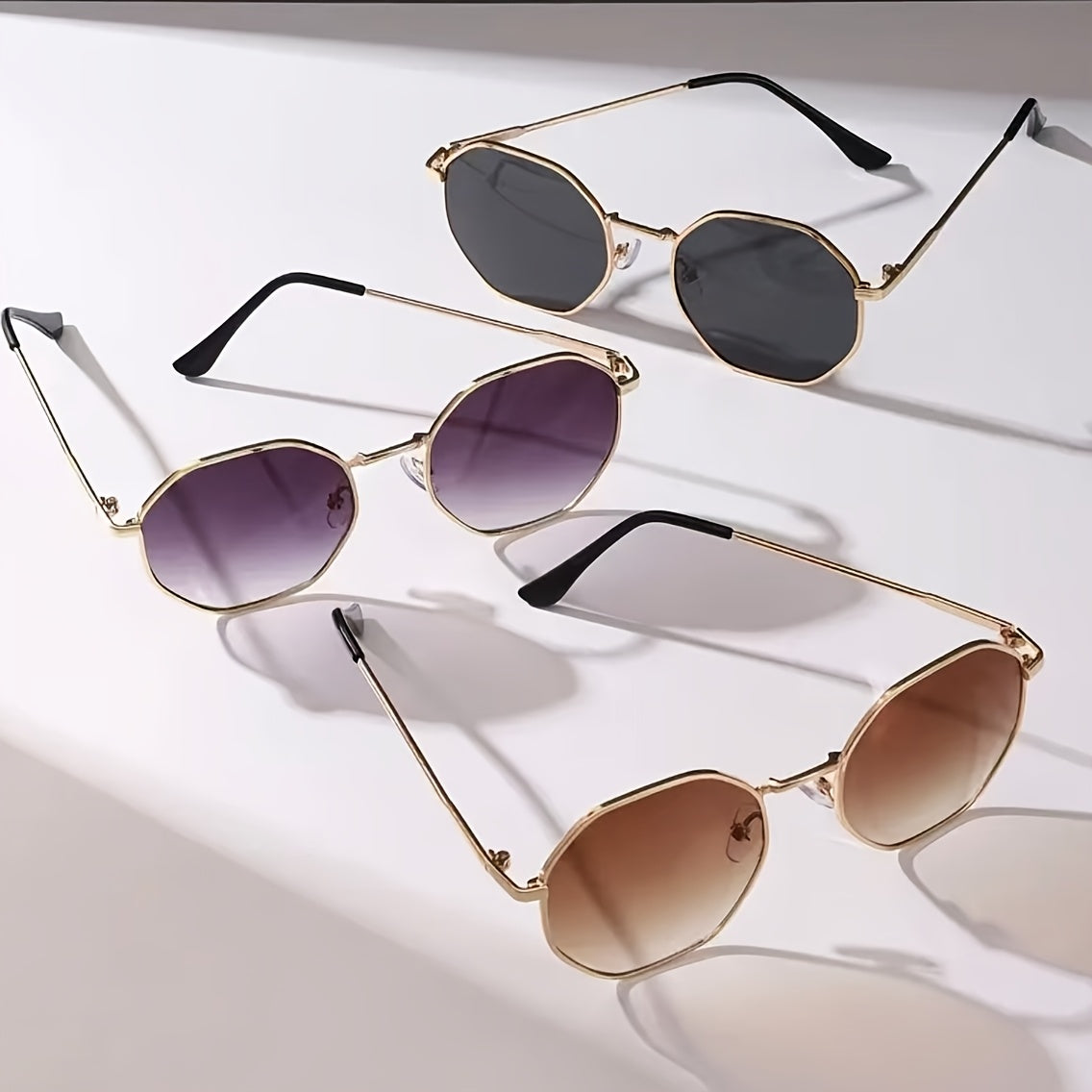 Kit 3 Óculos de Sol Geométrico