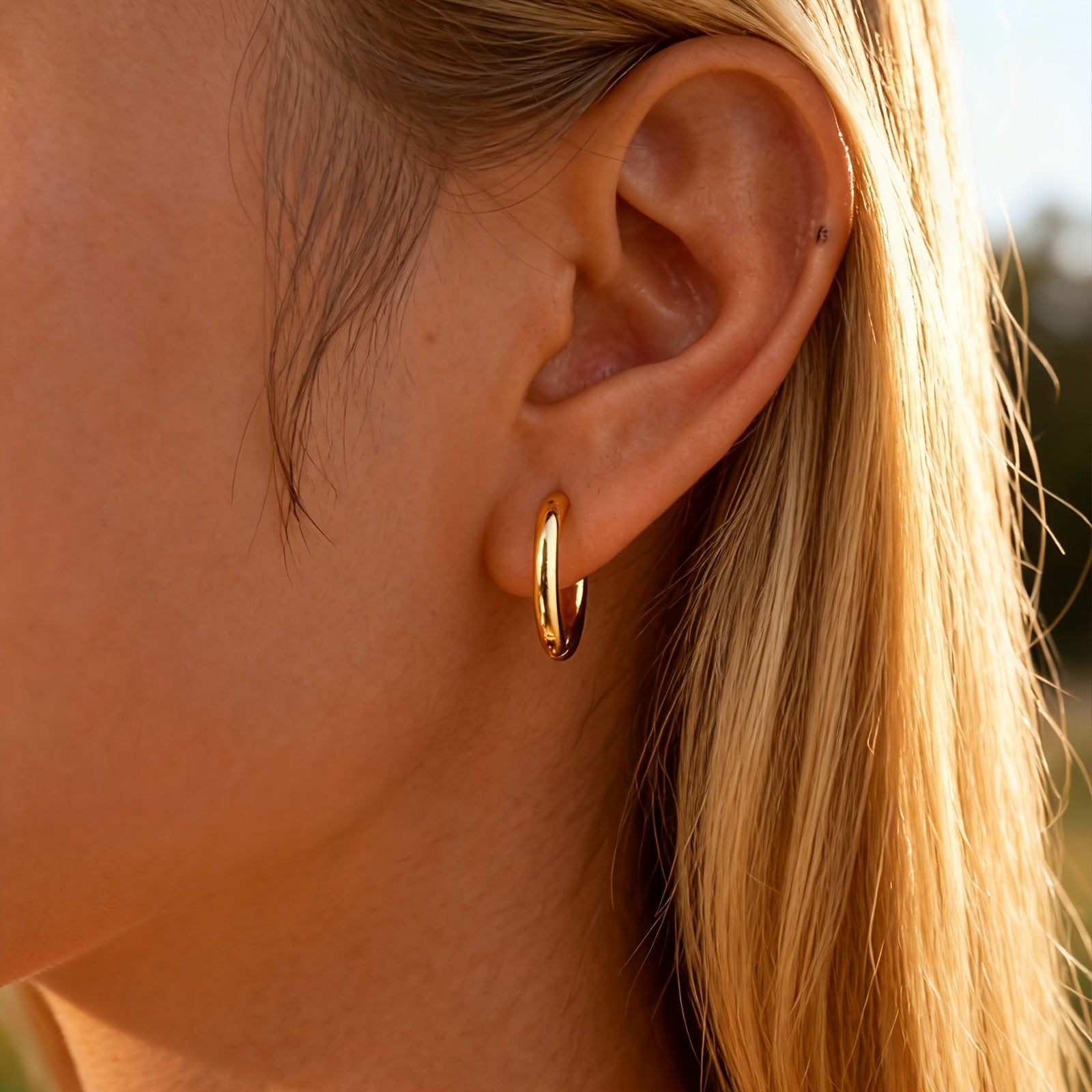 Trio de Brincos em Argolas Banhado em Ouro 18k