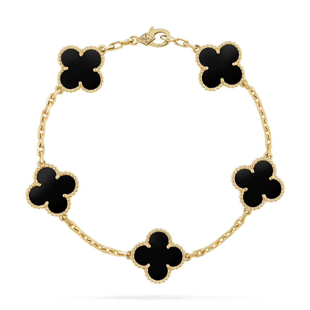 Pulseira Trevo Onix Ziane - Auriella Joias