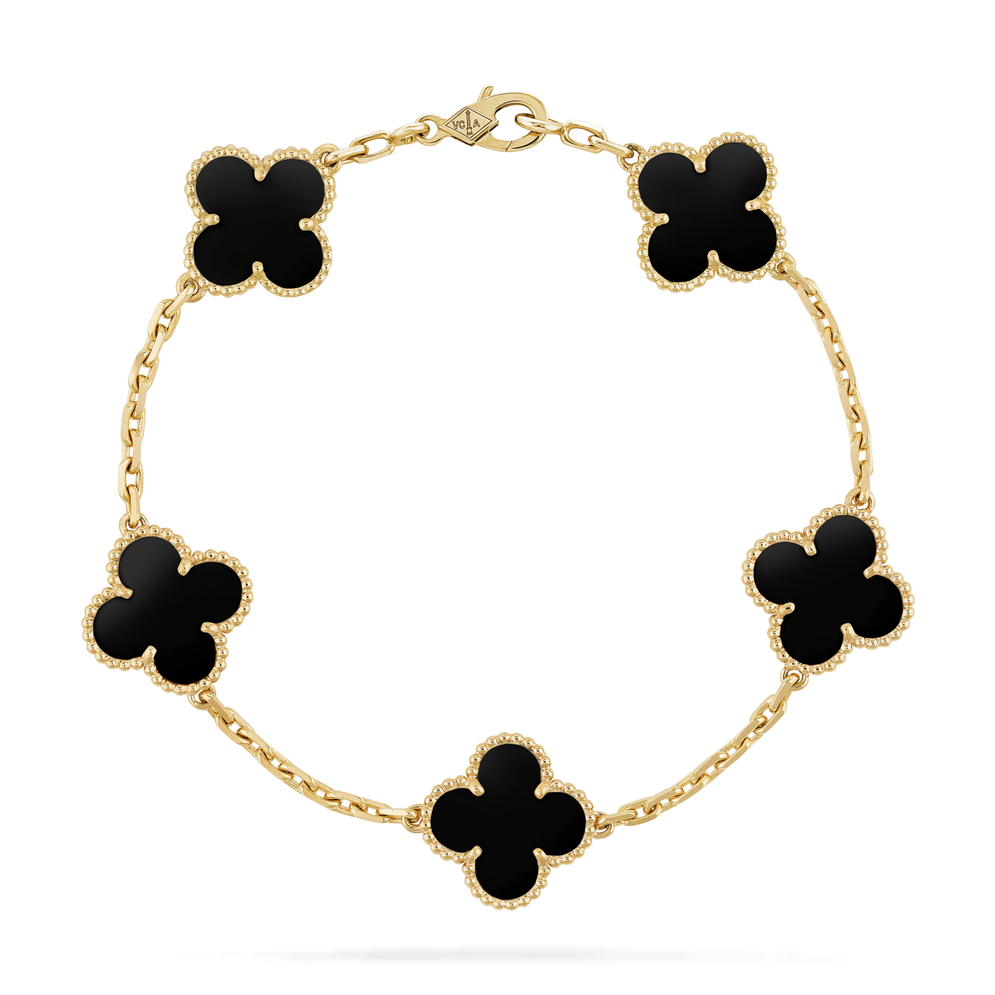 Pulseira Trevo Onix Ziane - Auriella Joias