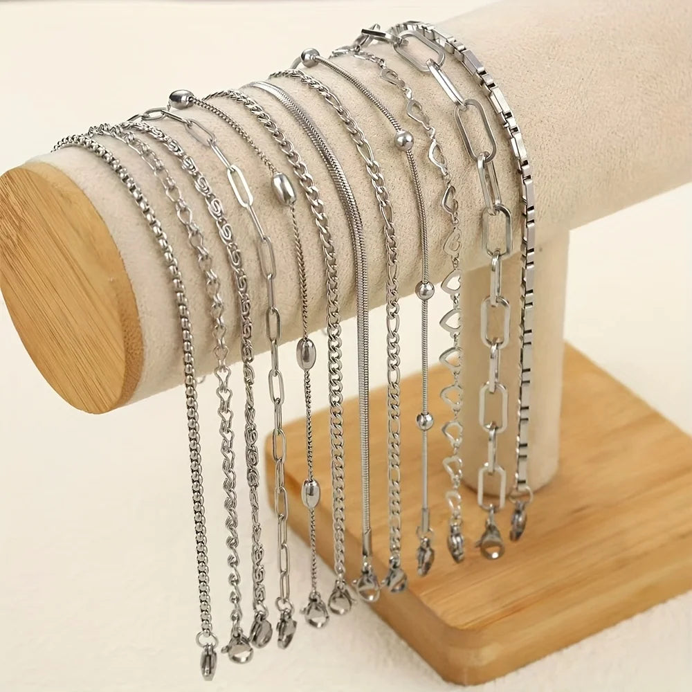 Mix 12 Pulseiras Gabi Banhado em Ouro 18k