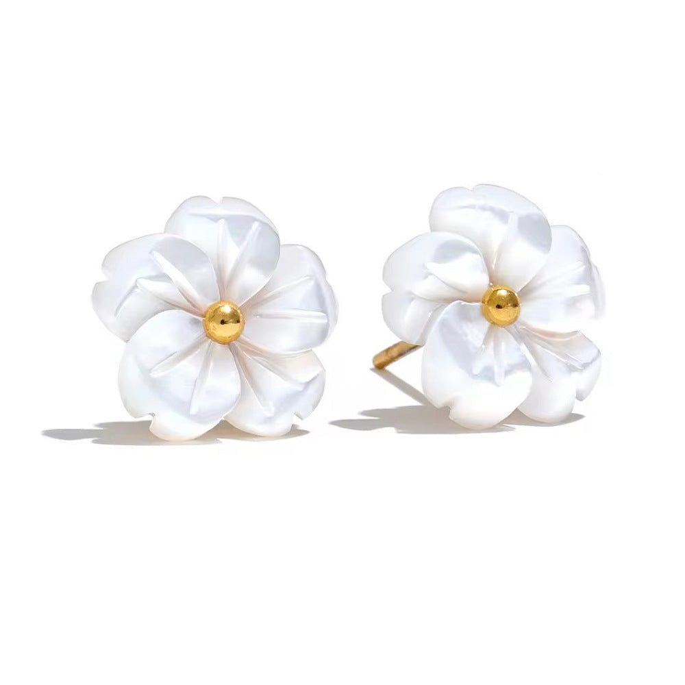 Brinco Flor Branca Íris