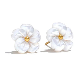 Brinco Flor Branca Íris