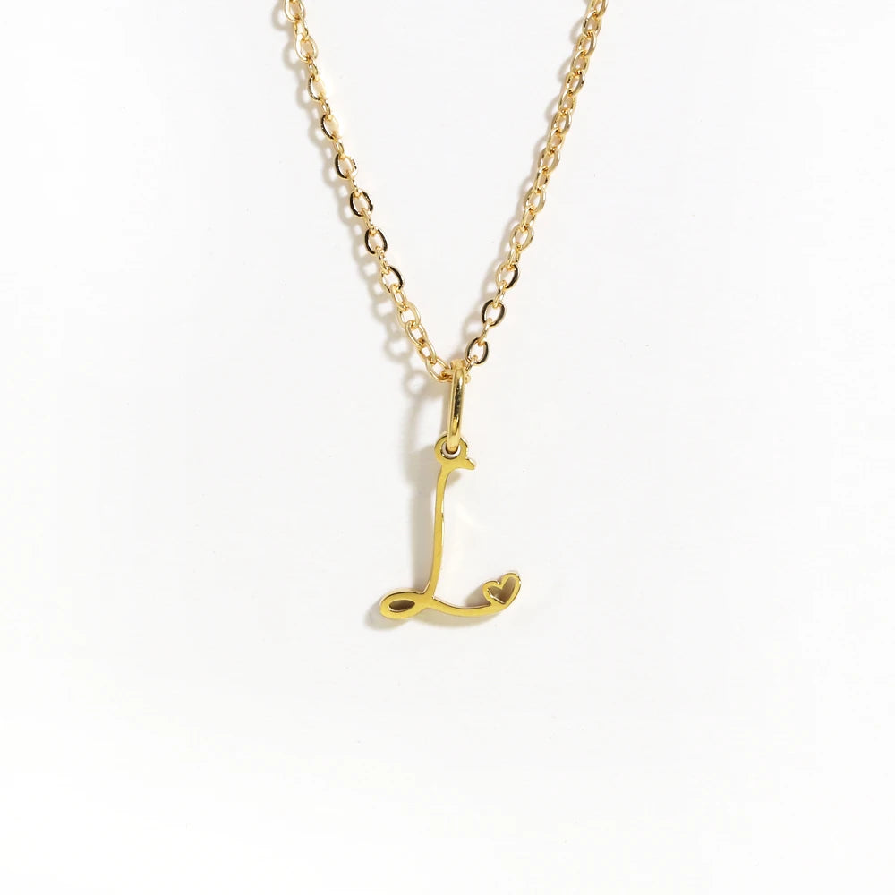 Colar Inicial Coração Banhado em Ouro 18k
