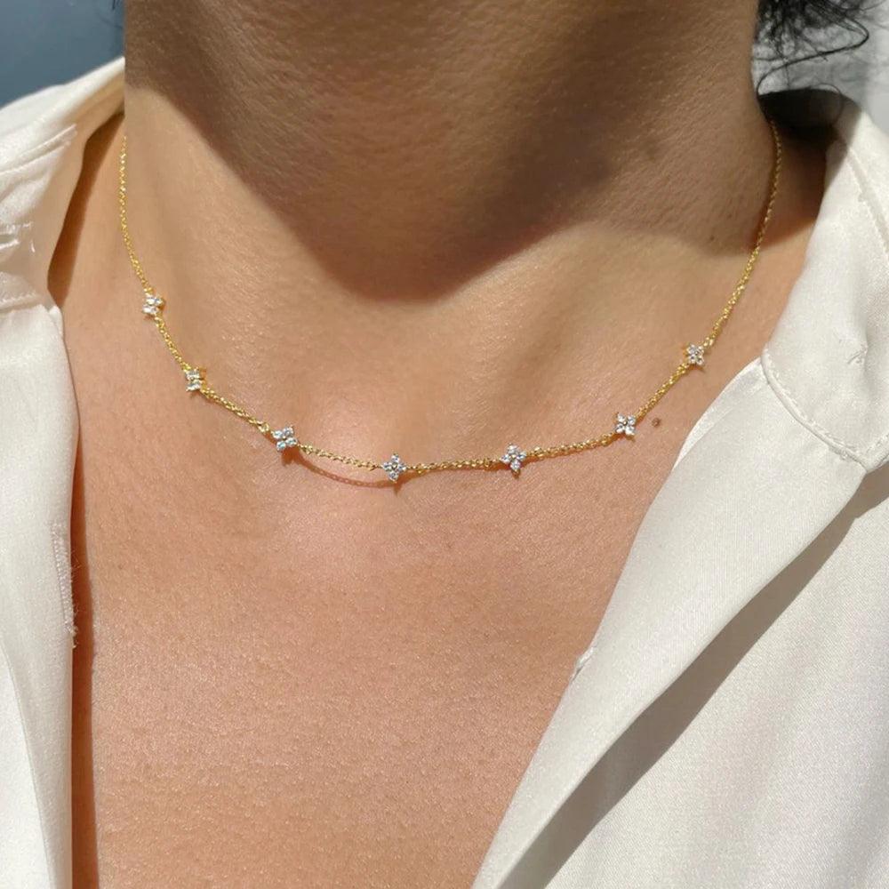 Colar Choker Minimalista Zircônia Olivia