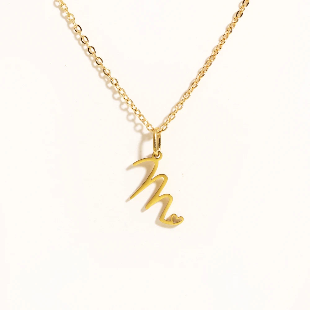 Colar Inicial Coração Banhado em Ouro 18k