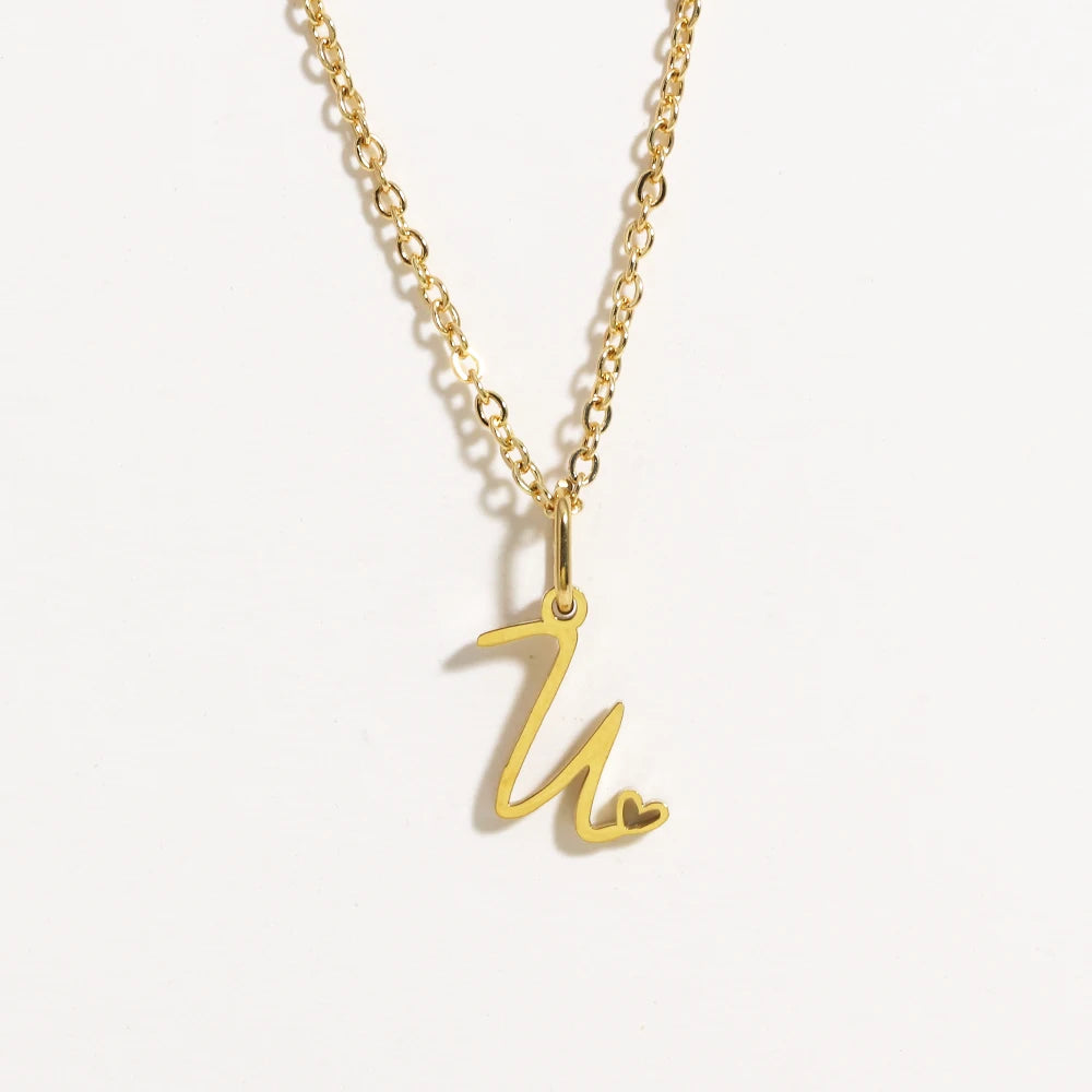 Colar Inicial Coração Banhado em Ouro 18k