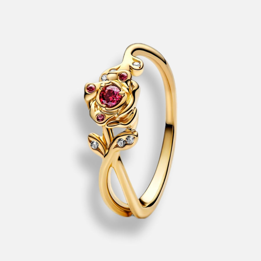 Anel Rosa Disney Bela e a Fera Inspiração Pandora