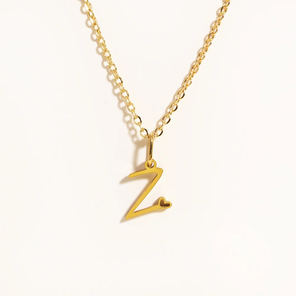 Colar Inicial Coração Banhado em Ouro 18k