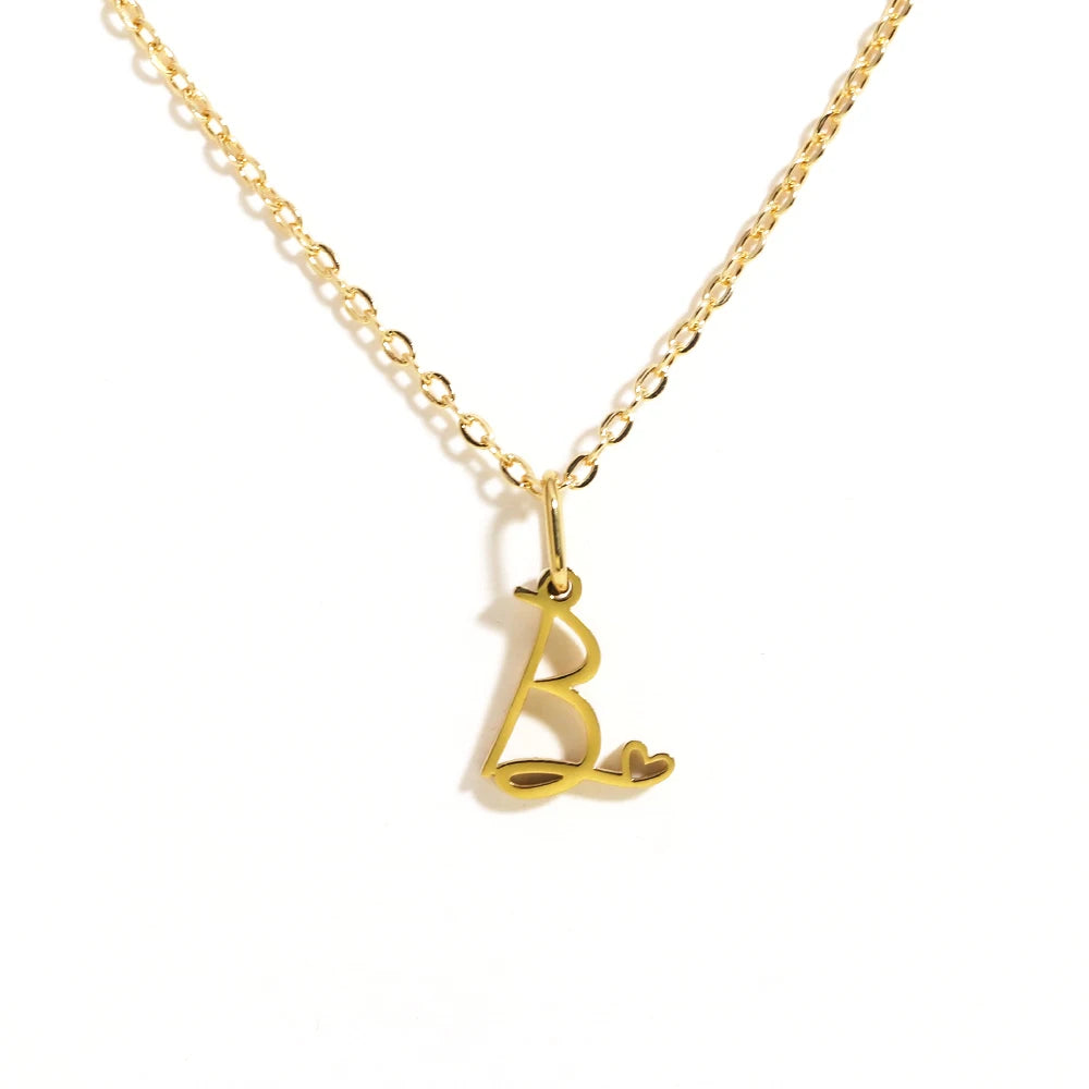 Colar Inicial Coração Banhado em Ouro 18k