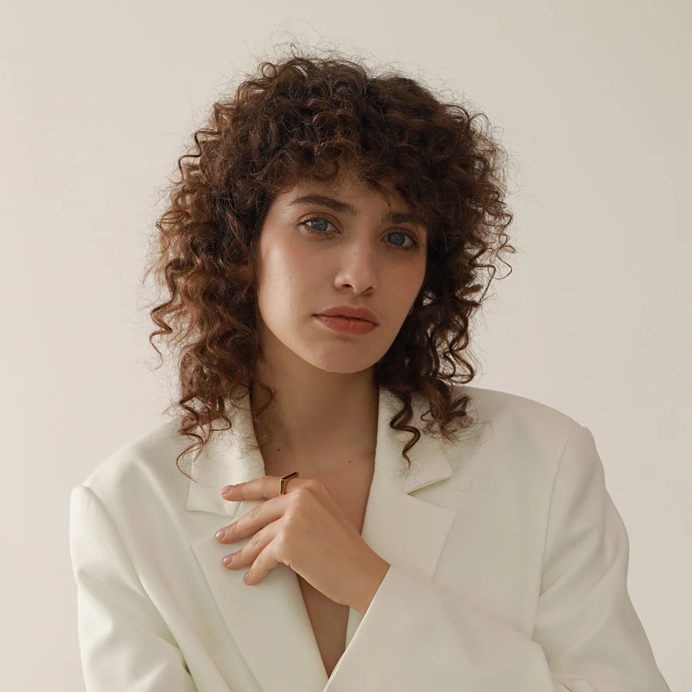 Anel Quadrado Black Banhado em Ouro 18k