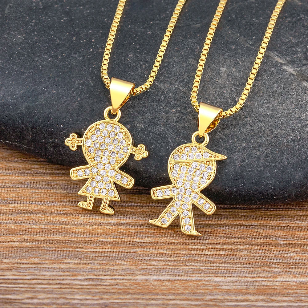 Colar Boy ou Girl Zircônia Banhado em Ouro 18k