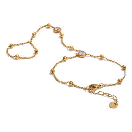 Pulseira Hand Chain Zircônia Mari