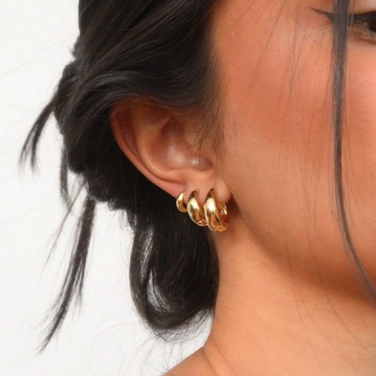 Trio de Brinco Argola Robusto Noa - Auriella Joias -  yqi9yt-qe.myshopify.com -  yqi9yt-qe.myshopify.com