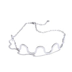 Yhpup Fashion Stainless Steel Wave Choker Necklace 18K Gold Color PVD Plated Popular Metal Distinctive Personality Jewelry - Auriella Joias