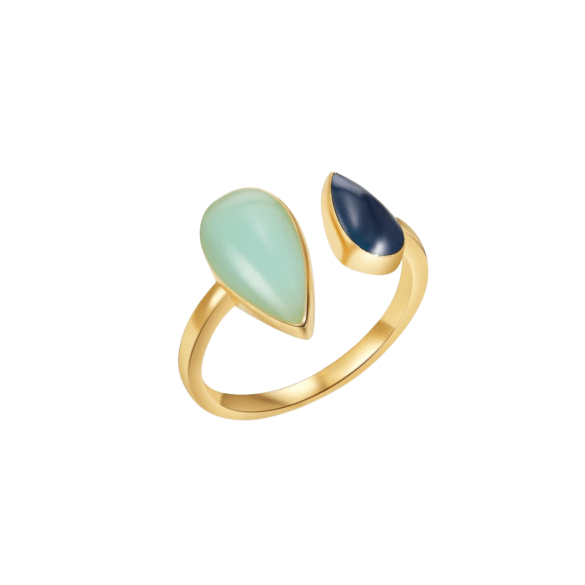 Anel Gota Aquamarine Ajustável Marine - Auriella Joias