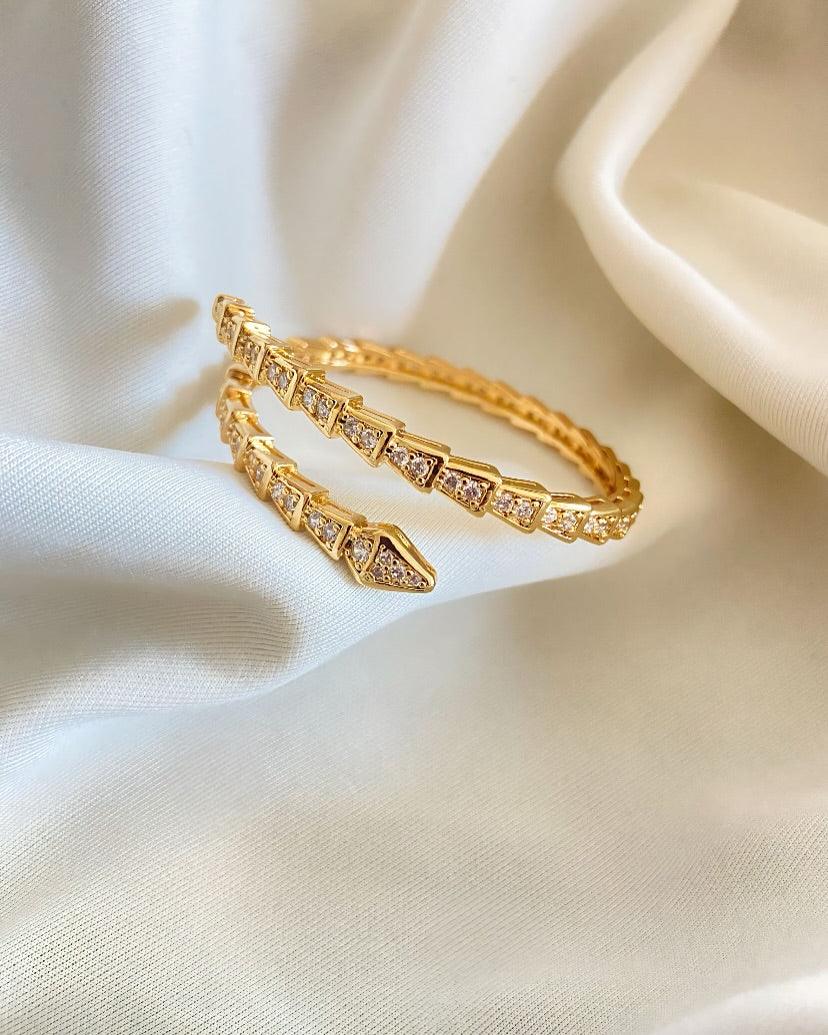 Bracelete Serpente Zircônia Brielle - Auriella Joias