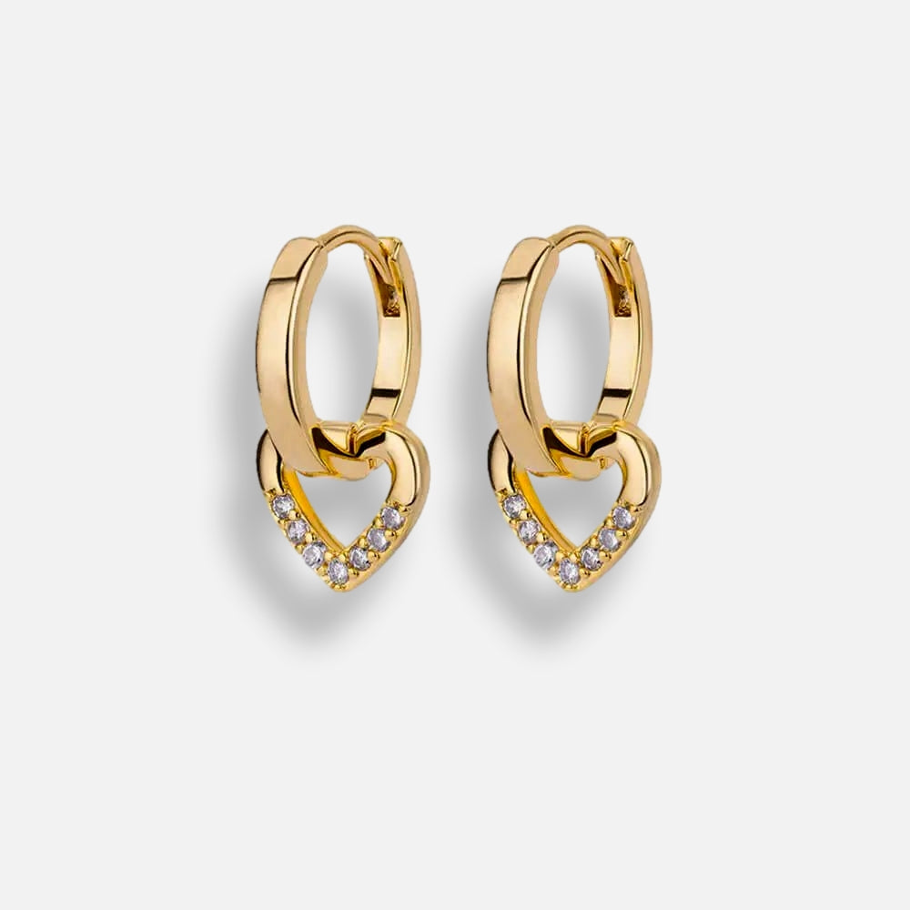 Brinco Argola Coração Zircônia Rena