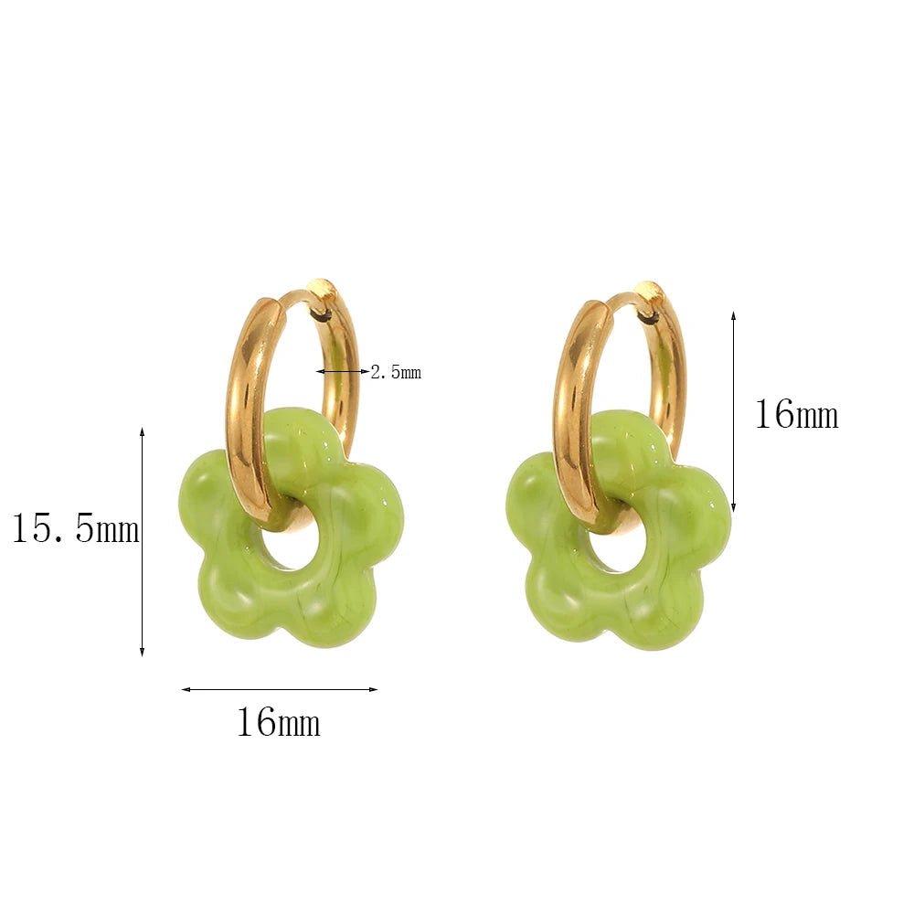 Brinco Argola Flor Colorida Melissa - Auriella Joias
