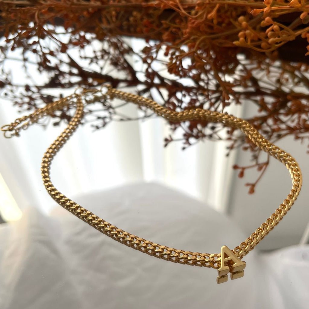 Colar Choker Inicial Corrente Inya - Auriella Joias