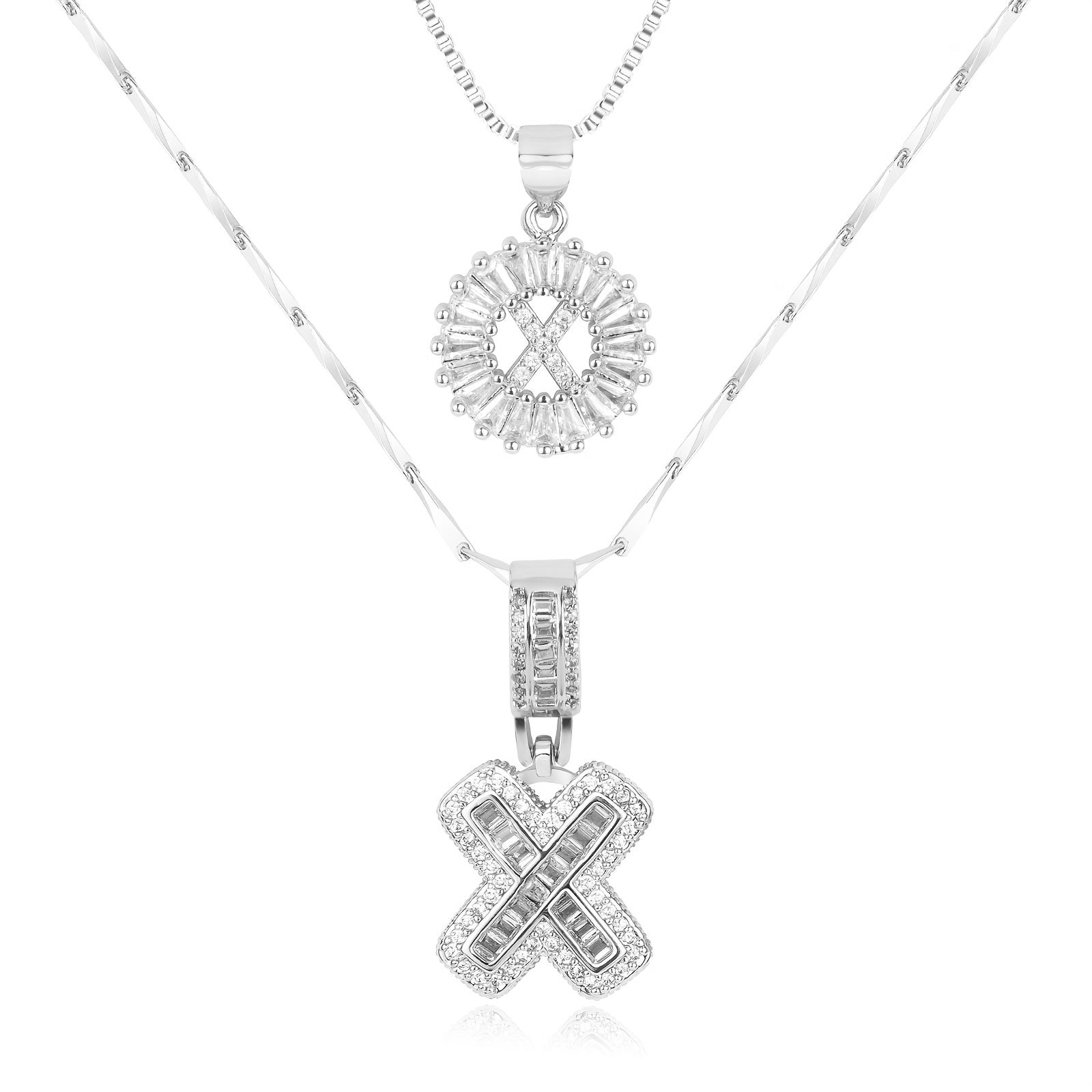 Colar Duplo com Iniciais Zircônia Jess - Auriella Joias