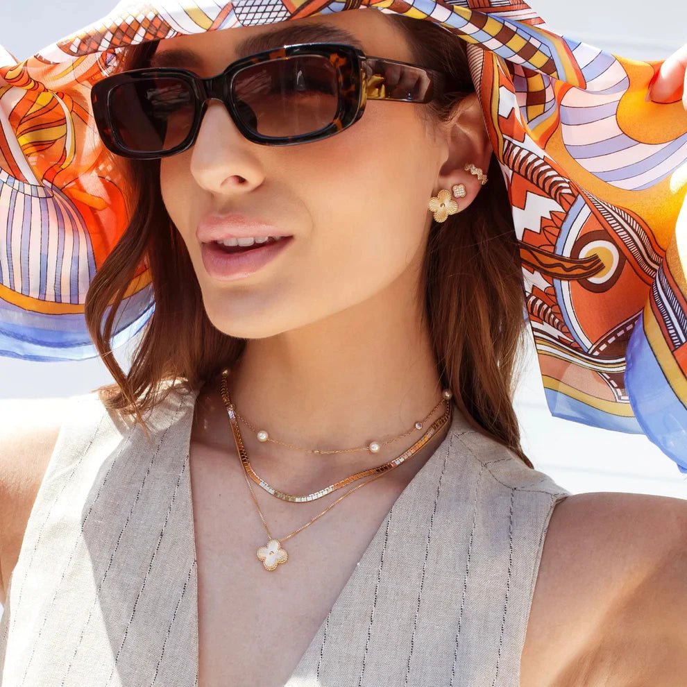 Colar Trevo Onix Calia - Auriella Joias