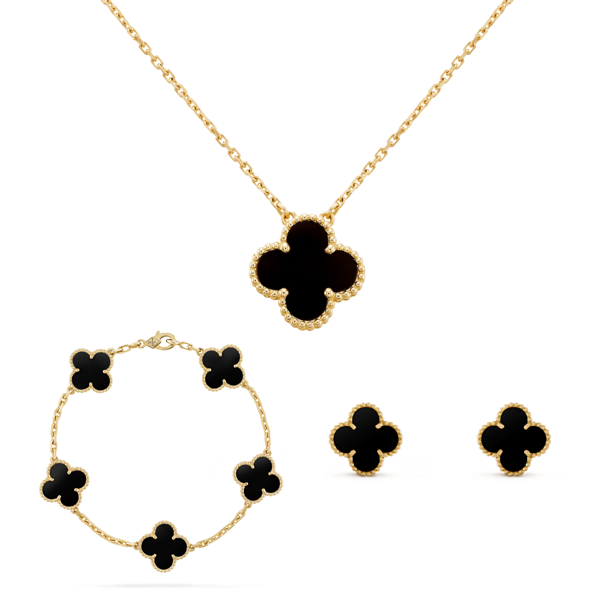 Conjunto Trevo Onix Kael - Auriella Joias -  yqi9yt-qe.myshopify.com