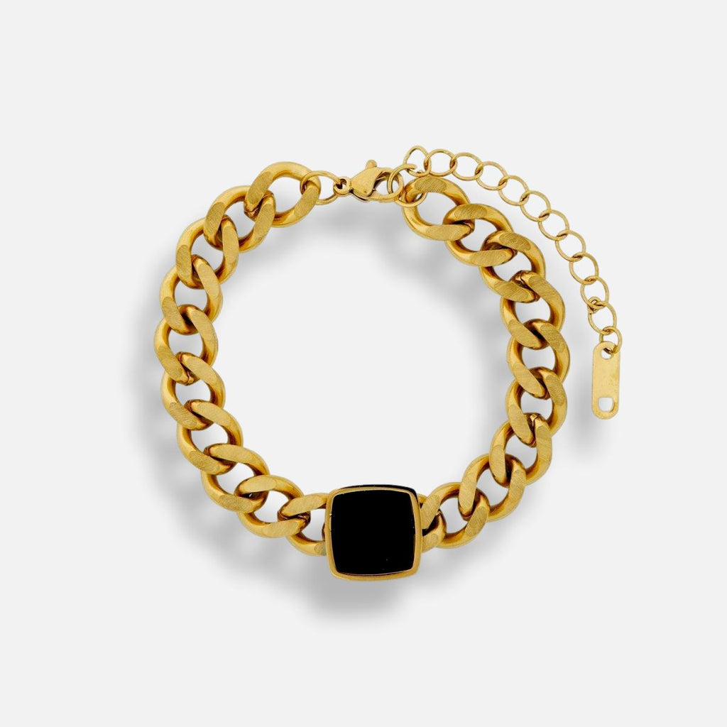 Pulseira Corrente Pedra Quadrada Thaliah