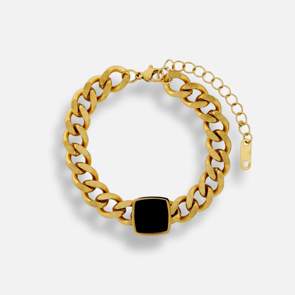 Pulseira Corrente Pedra Quadrada Thaliah