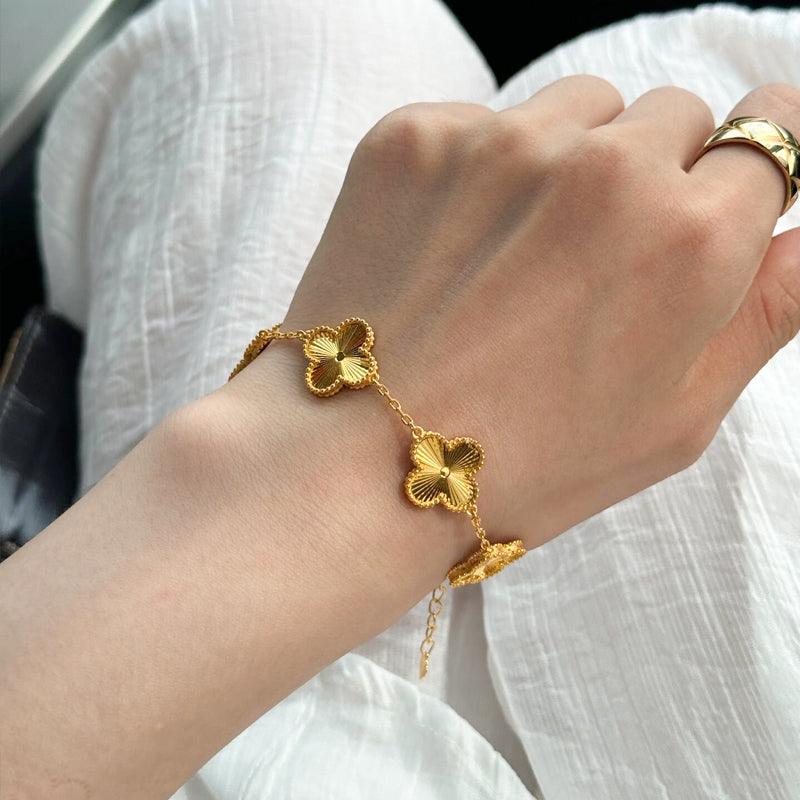 Pulseira Trevo Onix Ziane - Auriella Joias