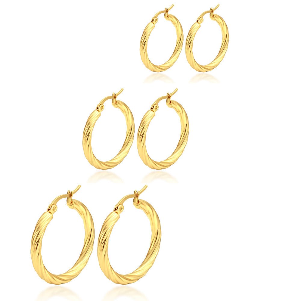 Trio de Argola Trançado Kiva - Auriella Joias